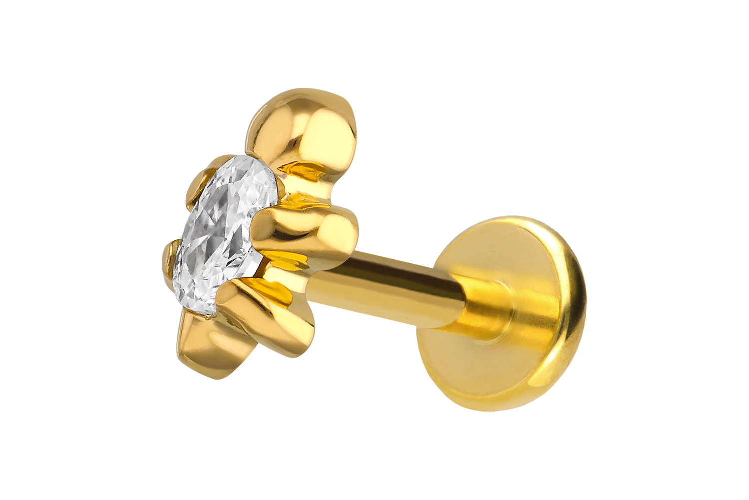 Titan Labret mit Push Fit SCHILDKRÖTE | GO = Goldfarben | 1,2 | 10 | KK = Kristallklar | PFT5153_[300197]